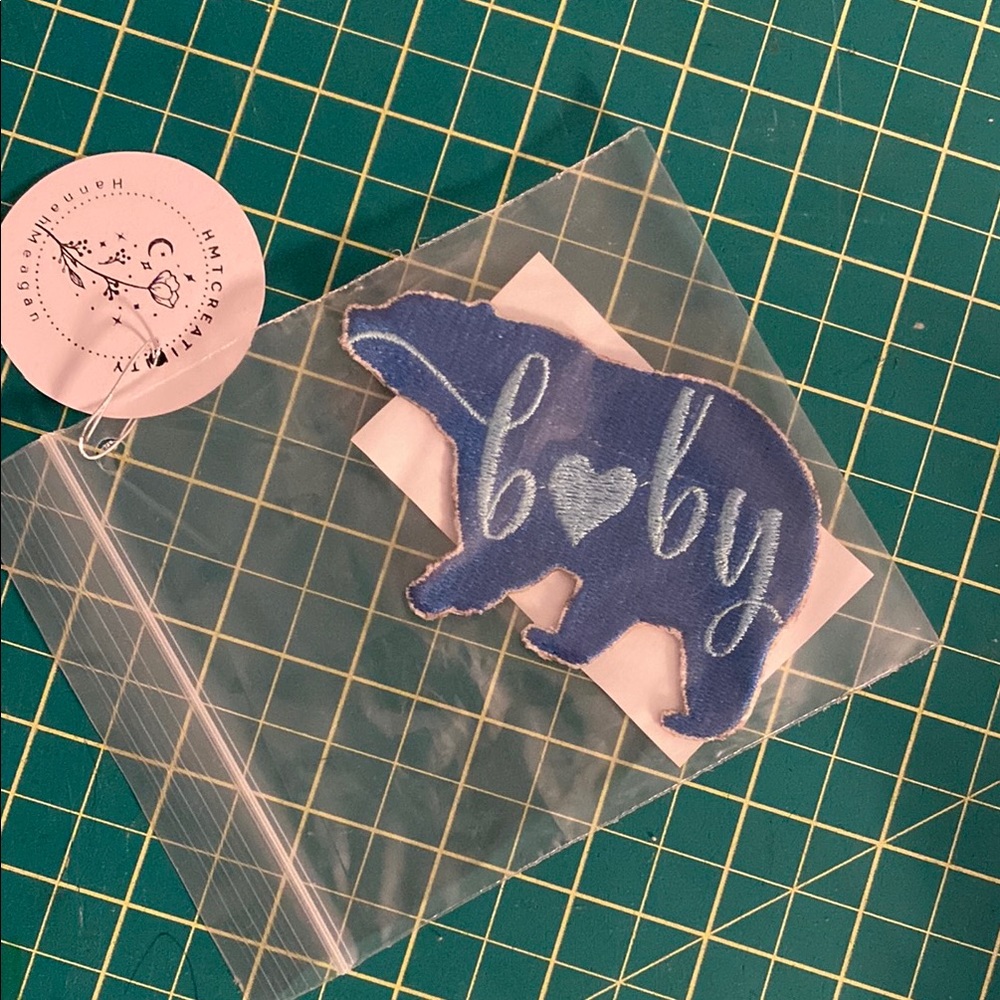 Blue Baby Bib with Bear Design